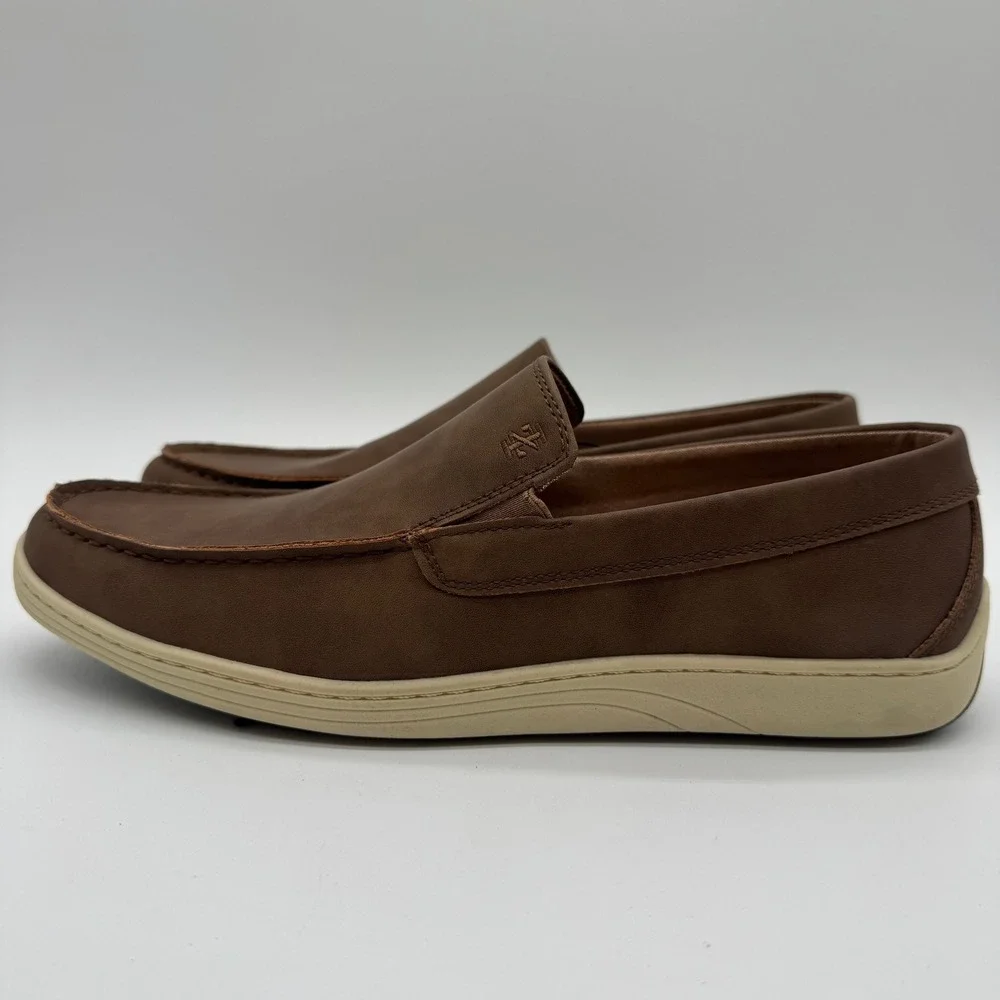 IZOD Seapoint Men's 11 Tan Memory Foam Slip On Loafers Casual Comfort Shoes NIB